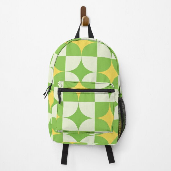 Item preview, Checkered Retro Starbursts in Yellow and Green designed and sold by Yasminepatterns .