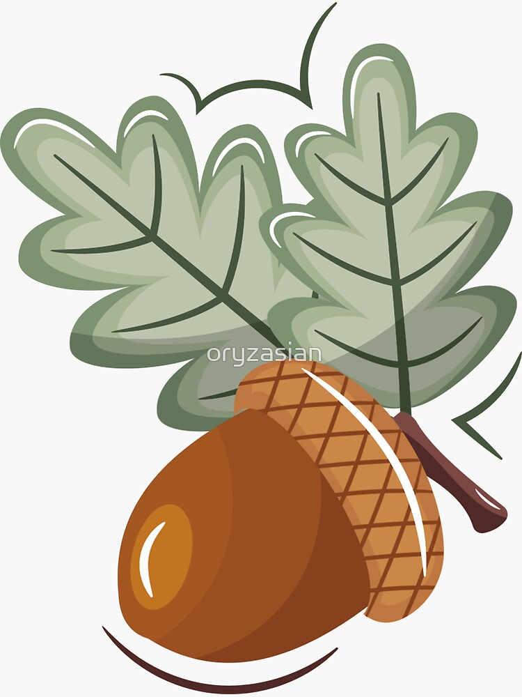 Thumbnail 3 of 3, Sticker, Acorn - Autumn Vibes designed and sold by oryzasian.