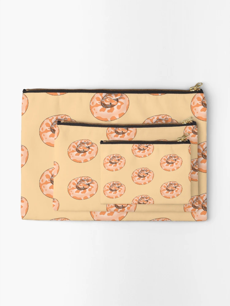 Thumbnail 2 of 4, Zipper Pouch, Silly Derpy Orange Ball Python designed and sold by RoeHasArt.
