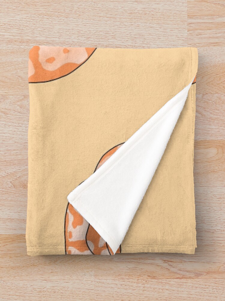 Thumbnail 3 of 6, Throw Blanket, Silly Derpy Orange Ball Python designed and sold by RoeHasArt.