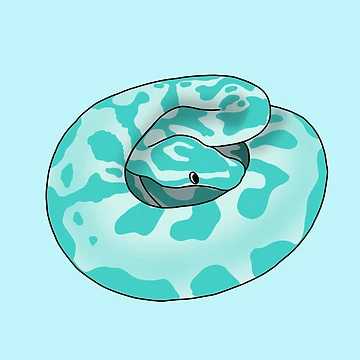 Artwork thumbnail, Silly Derpy Blue Ball Python by RoeHasArt