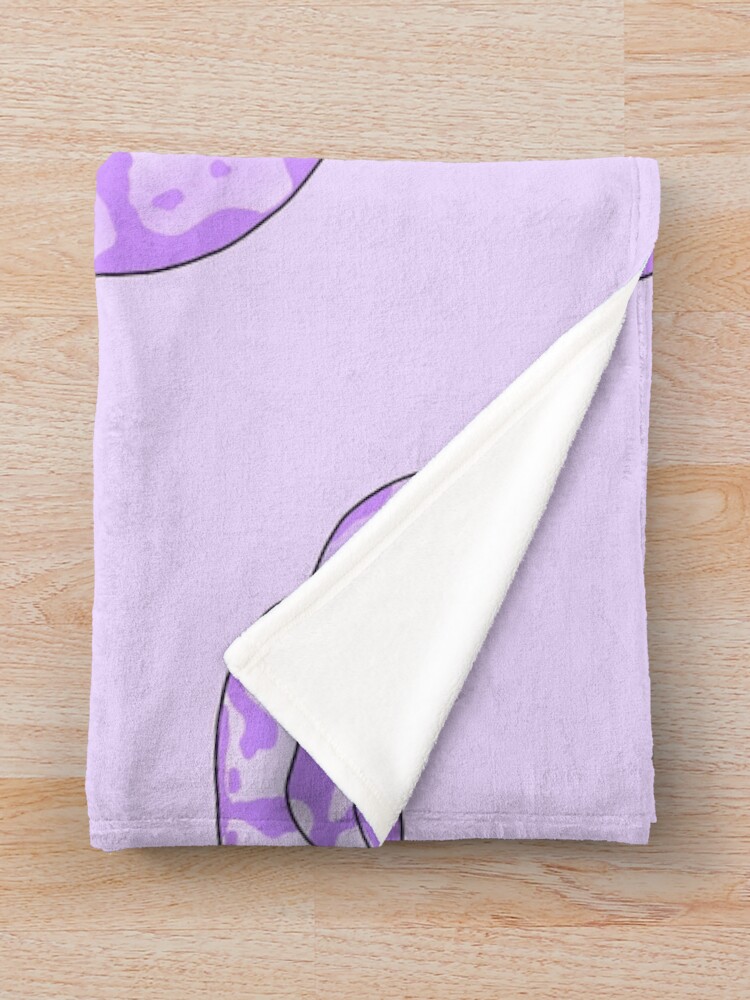 Thumbnail 3 of 6, Throw Blanket, Silly Derpy Purple Ball Python designed and sold by RoeHasArt.