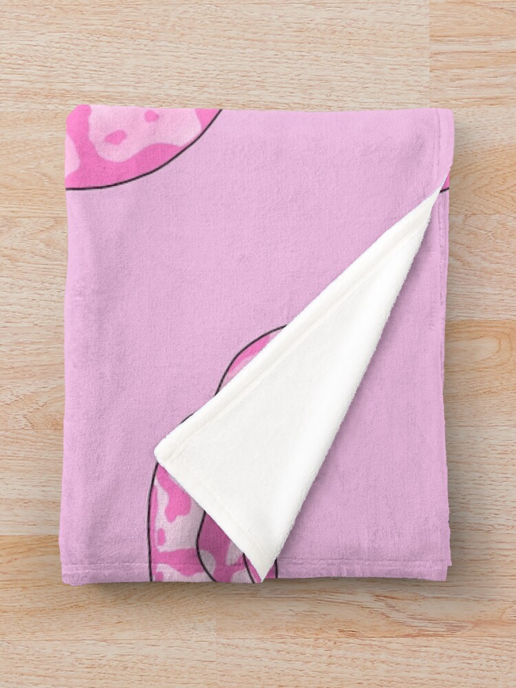 Thumbnail 3 of 6, Throw Blanket, Silly Derpy Pink Ball Python designed and sold by RoeHasArt.