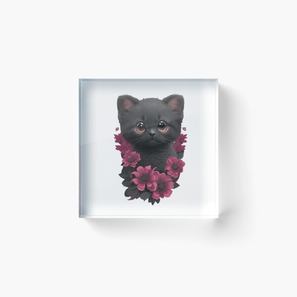 Item preview, cute cat with roses designed and sold by MethukaT.