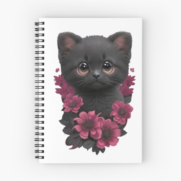 Item preview, cute cat with roses designed and sold by MethukaT.