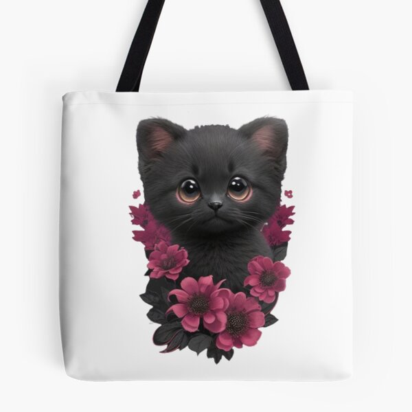 Item preview, cute cat with roses designed and sold by MethukaT.