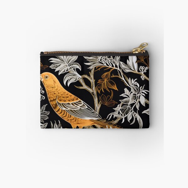 Artikelvorschau, Buntes Fantasiemuster  gelb orange schwarz weiß Vögel entworfen und verkauft von G-M-Designs.