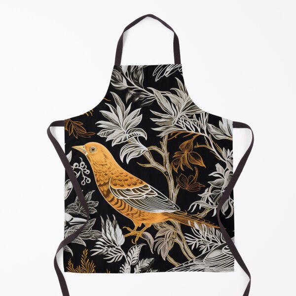 Artikelvorschau, Buntes Fantasiemuster  gelb orange schwarz weiß Vögel entworfen und verkauft von G-M-Designs.
