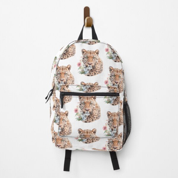 Item preview, Amur Leopard in watercolor flowers designed and sold by DariyaDell.