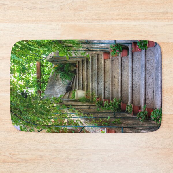 Item preview, Potted plants and a dog on the steps designed and sold by tomg.