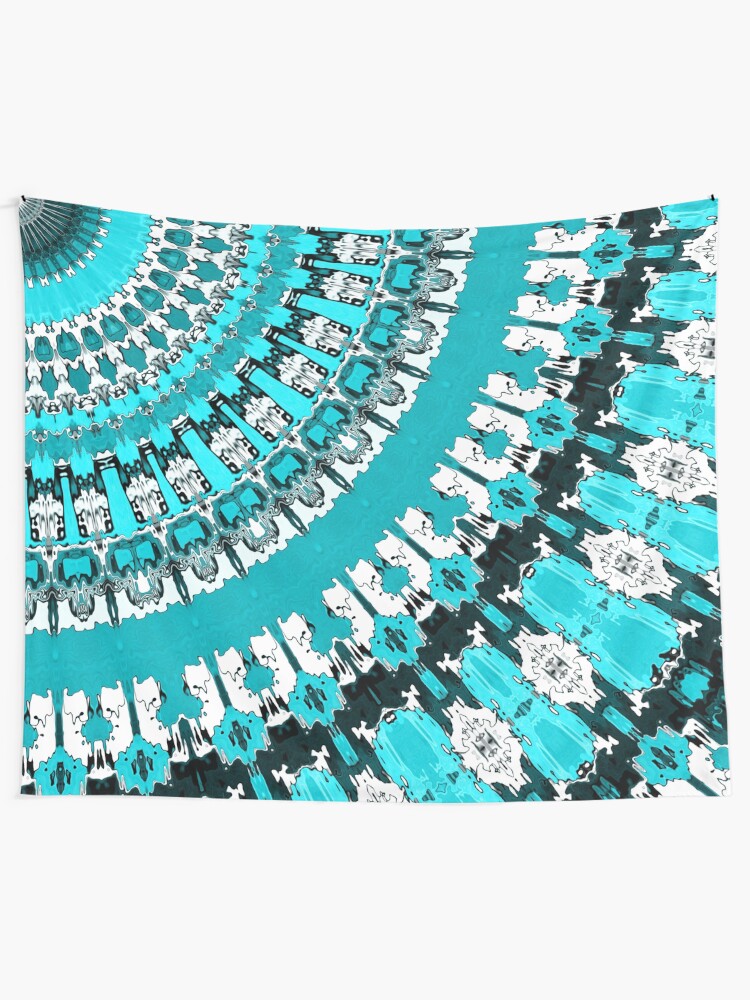 Alternate view of Aquamarine Rays Tapestry