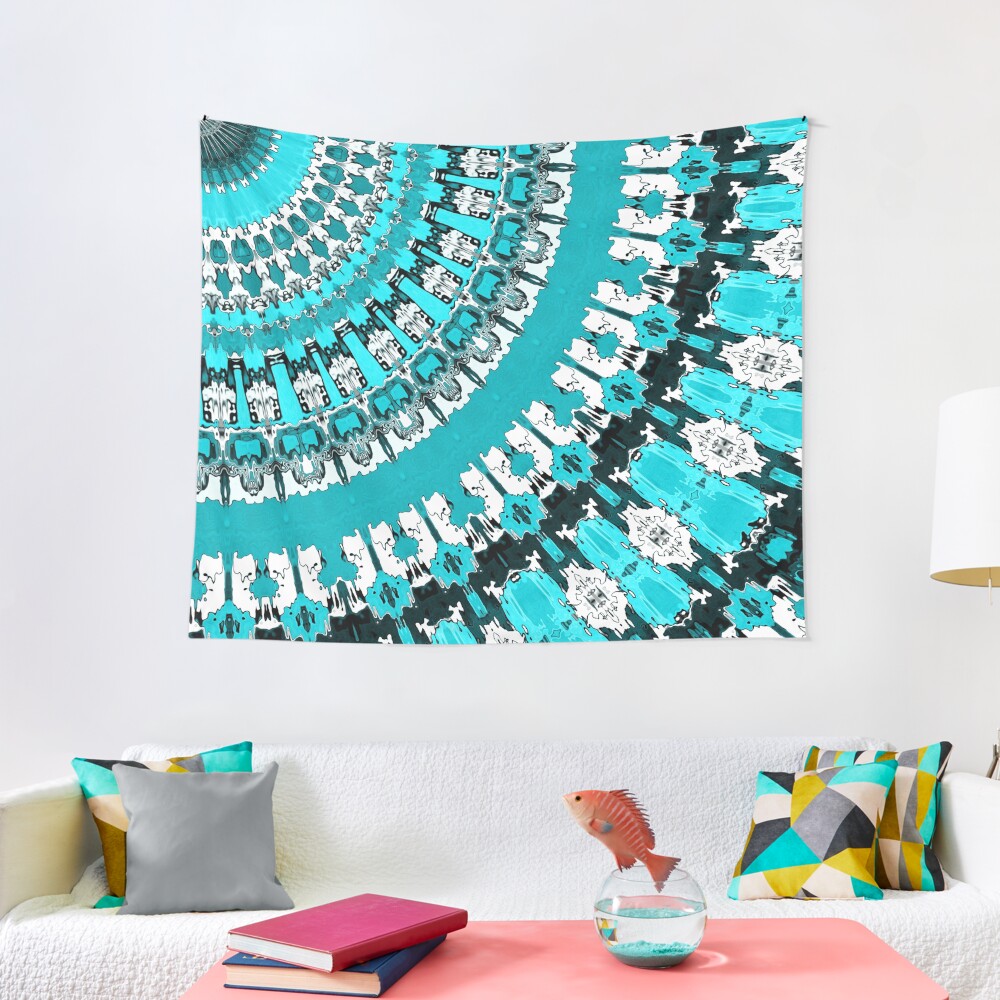 Aquamarine Rays Tapestry