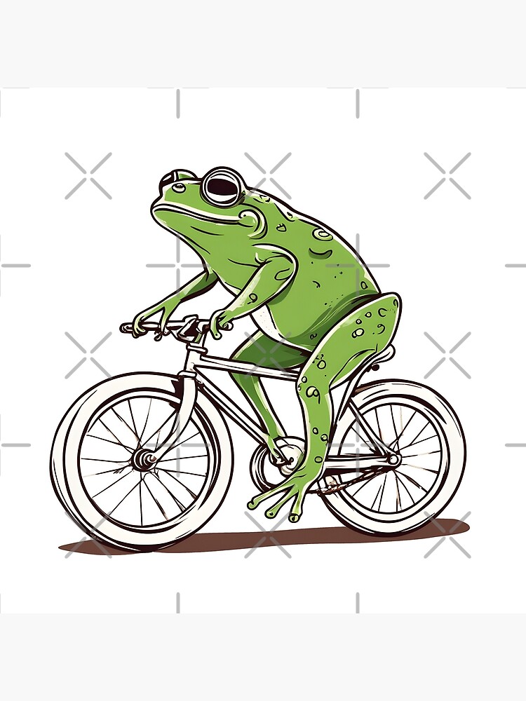 Frog Riding a Bike Photographic Print