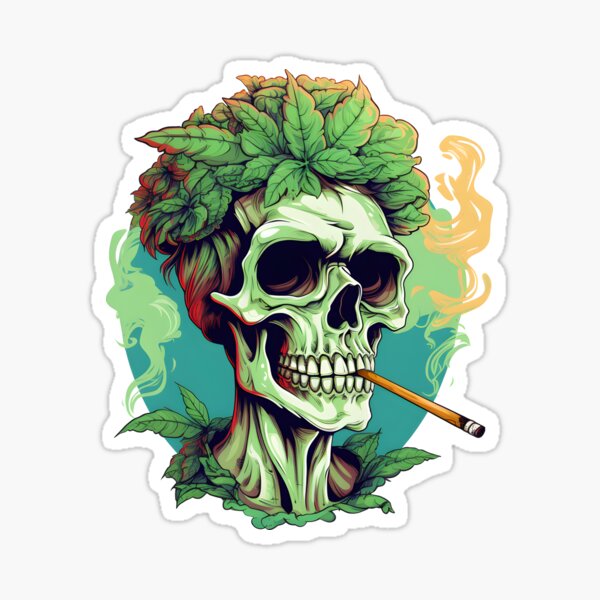 calavera fumando porro