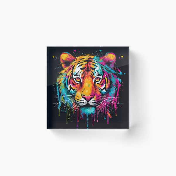 Rainbow tiger Acrylic Block