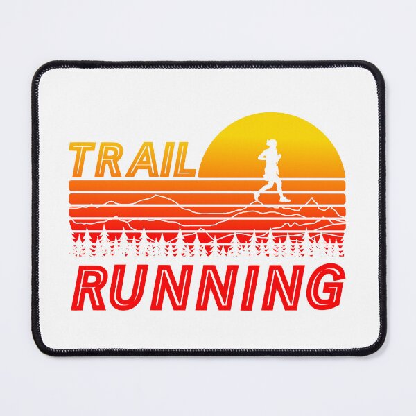 Item preview, Trail running in orange sunset with mountains and forest designed and sold by wejollydigitals.