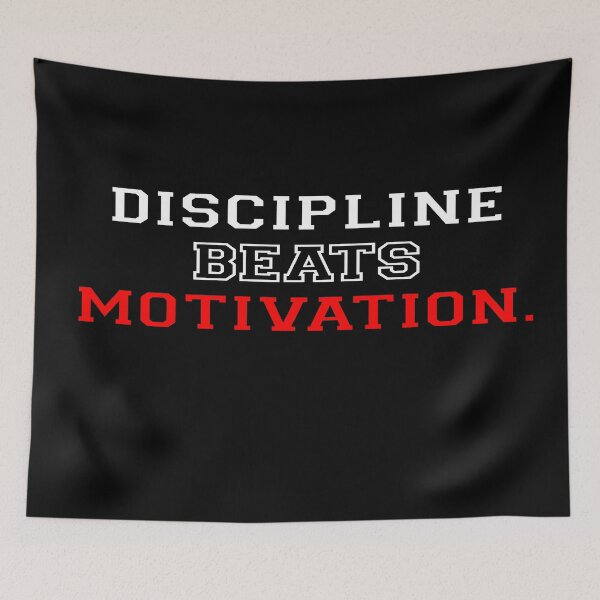 Item preview, Discipline Beats Motivation Life Motivational Fitness Quotes Design designed and sold by creativeideaz.