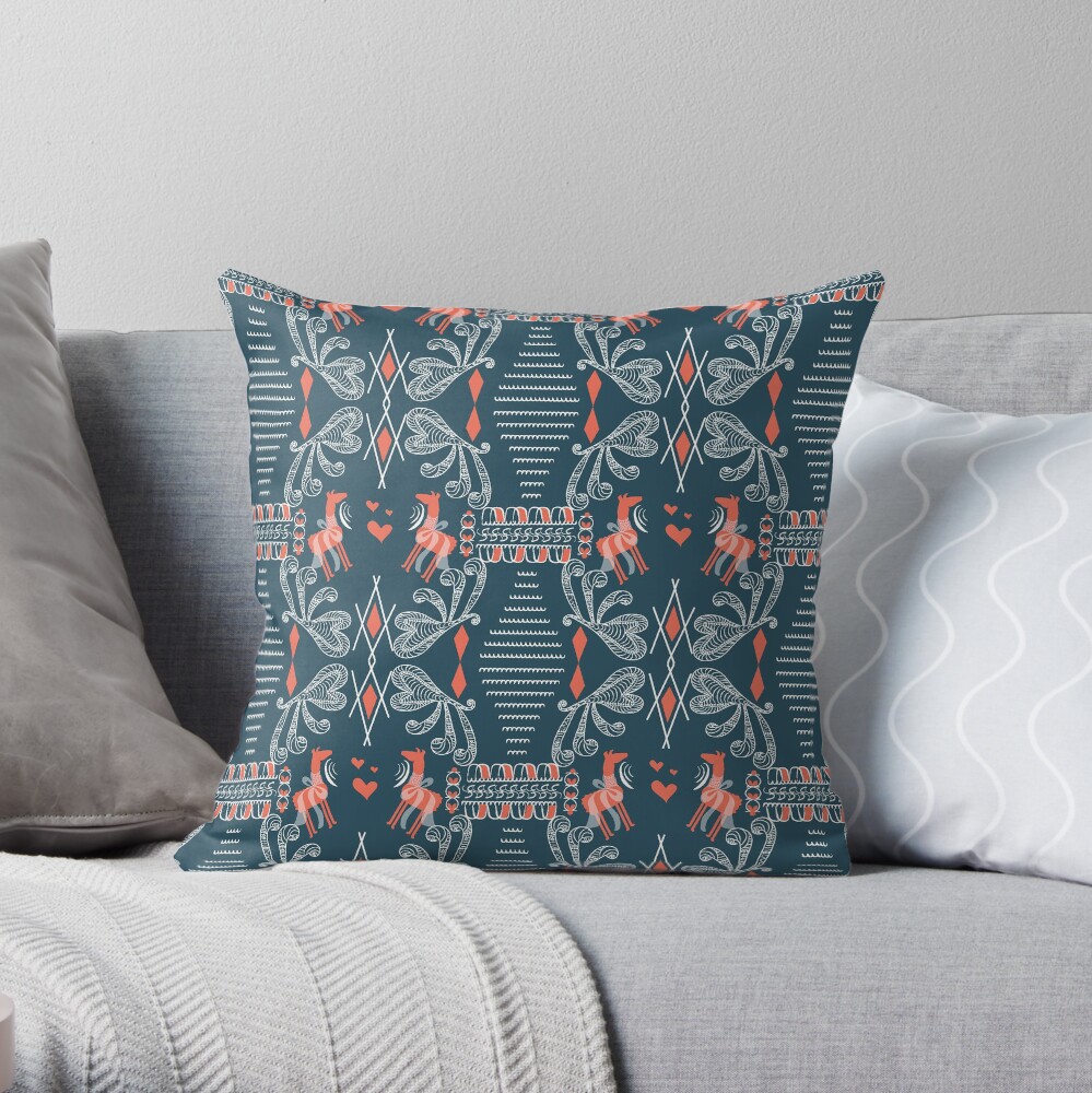 Greek art Llamas Throw Pillow