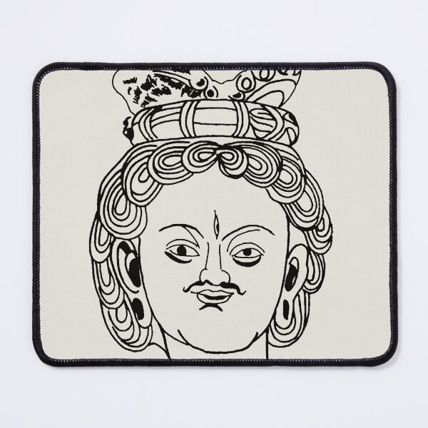 Item preview, Funny Sketch Dunhuang Mogao Three-eyed Buddha's Head Monk designed and sold by Mulan-Prints.