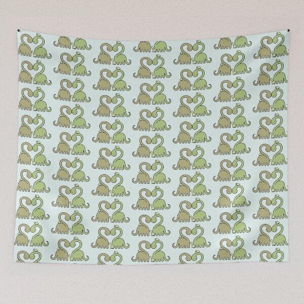 Item preview, LOVEY DINOS: Diplodocus heart cuddle FAMILY (blue) designed and sold by EmiliaMoscovich.