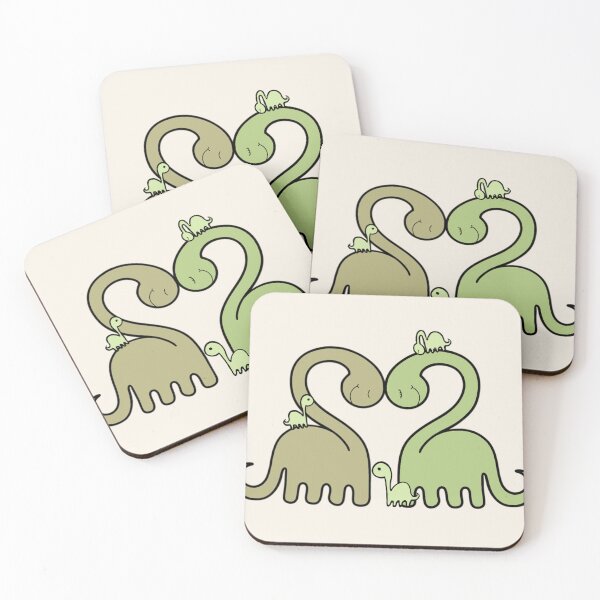Item preview, LOVEY DINOS: Diplodocus heart cuddle FAMILY (beige) designed and sold by EmiliaMoscovich.