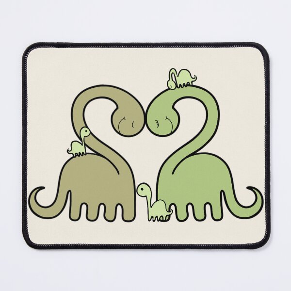 Item preview, LOVEY DINOS: Diplodocus heart cuddle FAMILY (beige) designed and sold by EmiliaMoscovich.
