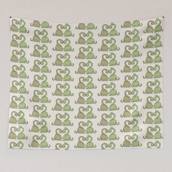 Item preview, LOVEY DINOS: Diplodocus heart cuddle FAMILY (beige) designed and sold by EmiliaMoscovich.