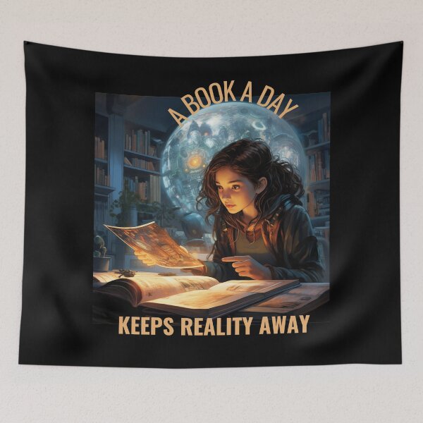 Item preview, A book a Day Keeps Reality Away designed and sold by Lab4YourStyle.