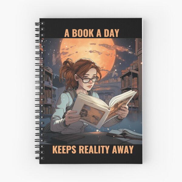 Artikelvorschau,  Ein Buch am Tag hält die Realität fern entworfen und verkauft von Lab4YourStyle.
