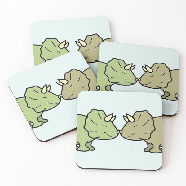 Item preview, LOVEY DINOS: cute cuddly Triceratops love (blue) designed and sold by EmiliaMoscovich.