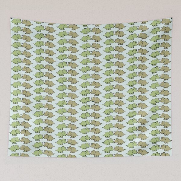 Item preview, LOVEY DINOS: cute cuddly Triceratops love (blue) designed and sold by EmiliaMoscovich.