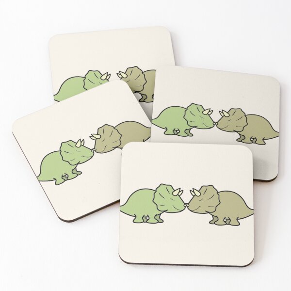 Item preview, LOVEY DINOS: cute cuddly Triceratops love (beige) designed and sold by EmiliaMoscovich.