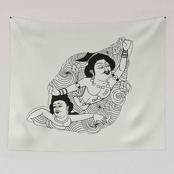 Item preview, Funny Sketch Dunhuang Mogao Mr and Mrs Aladdin's Lamp Buddhism  designed and sold by Mulan-Prints.