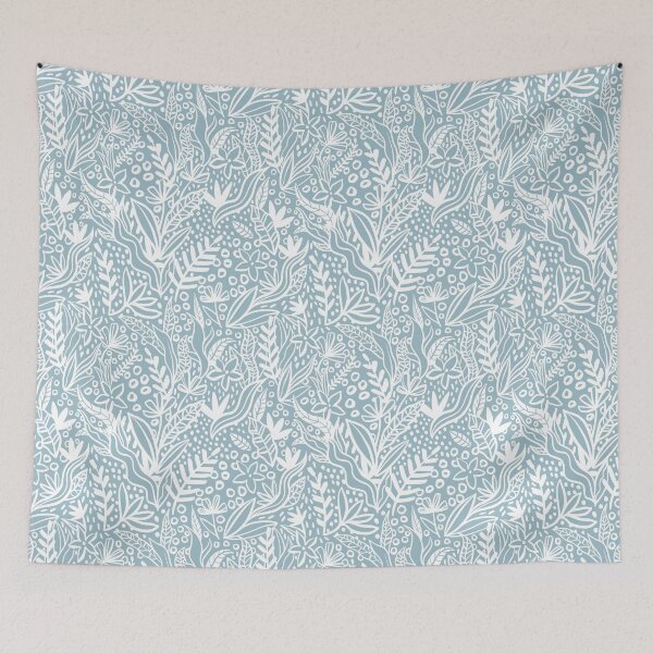 Item preview, Blue white nature abstract modern nature print designed and sold by Mary Hart.