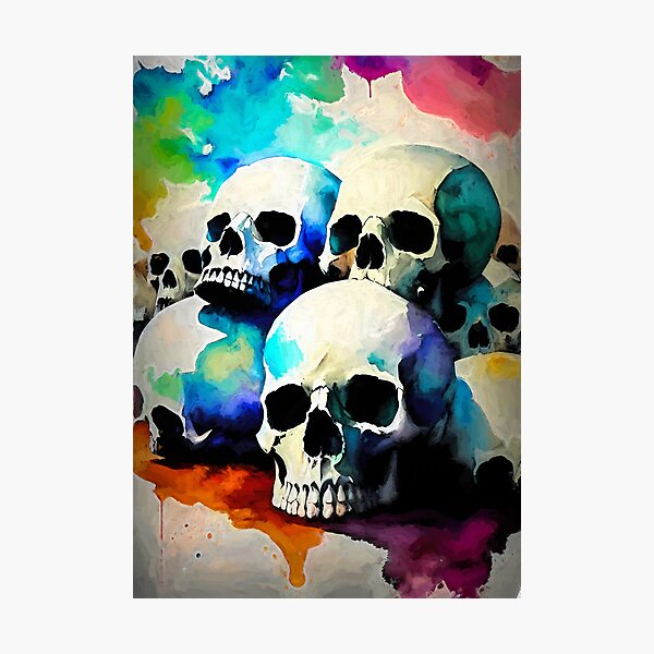 Watercolor skulls by Brian Vegas Photographic Print