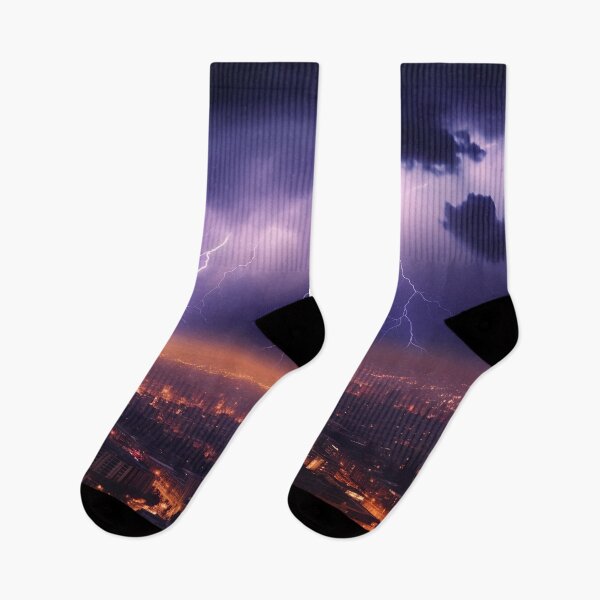 Item preview, Lightning and Thunderstorm over the city skyline 1 designed and sold by Art by Lilia.