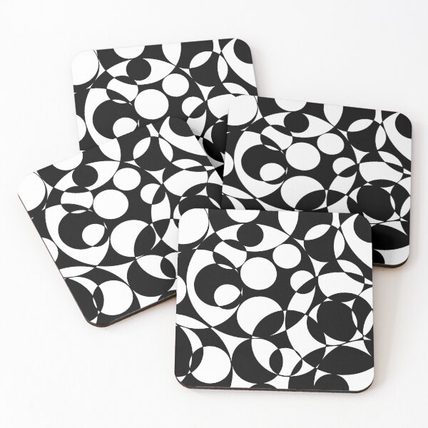 Item preview, Abstract Circles Black and White Spheres Maximalist Pattern designed and sold by theblnkstudio.