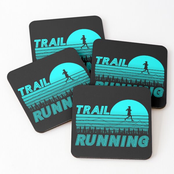 Item preview, Trail running in blue sunset with mountains and forest designed and sold by wejollydigitals.