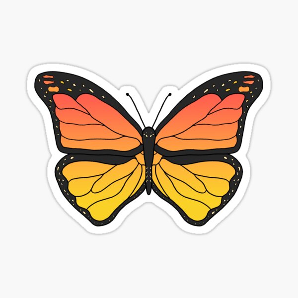 Red Orange Monarch Butterfly Sticker