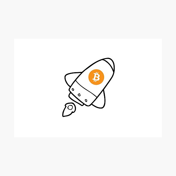 Artikelvorschau, Bitcoin-Rakete zum Mond (klassisches Logo) entworfen und verkauft von TheBitcoinBug.
