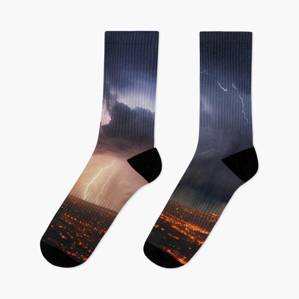 Item preview, Lightning and Thunderstorm over the city skyline 2 designed and sold by Art by Lilia.