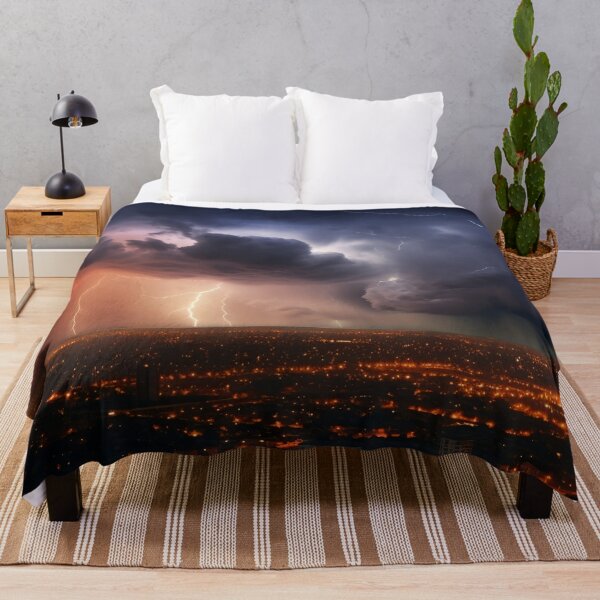 Item preview, Lightning and Thunderstorm over the city skyline 2 designed and sold by Art by Lilia.