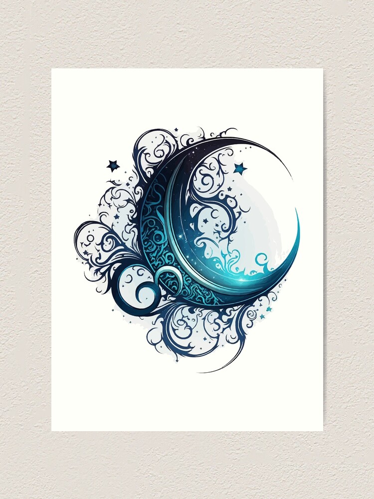 Tribal Swirls Crescent Moon Tribal Swirls Crescent Moon