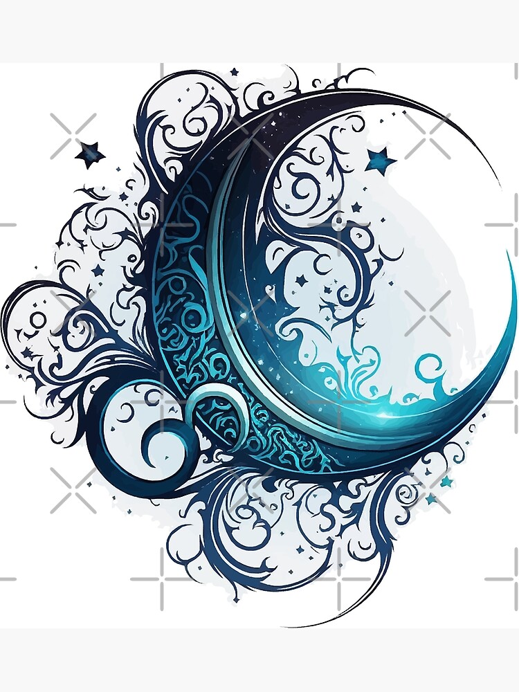 Tribal Swirls Crescent Moon Tribal Swirls Crescent Moon