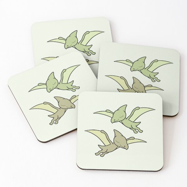 Item preview, LOVEY DINOS: flying Pteranodon couple (green) designed and sold by EmiliaMoscovich.
