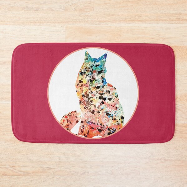 Item preview, Abstract Geometric Maine Coon Cat Painting designed and sold by CarolineSaldana.