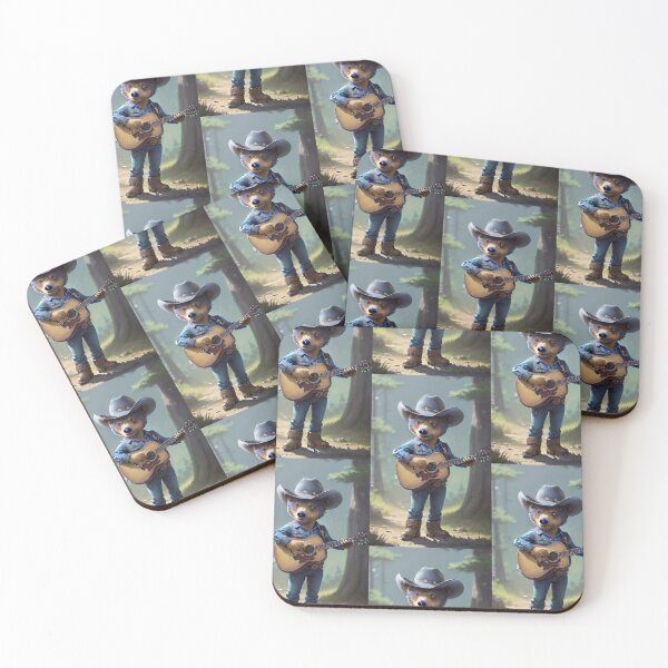 Item preview, a cool bear cowboy playing guitar designed and sold by Pelzi100.