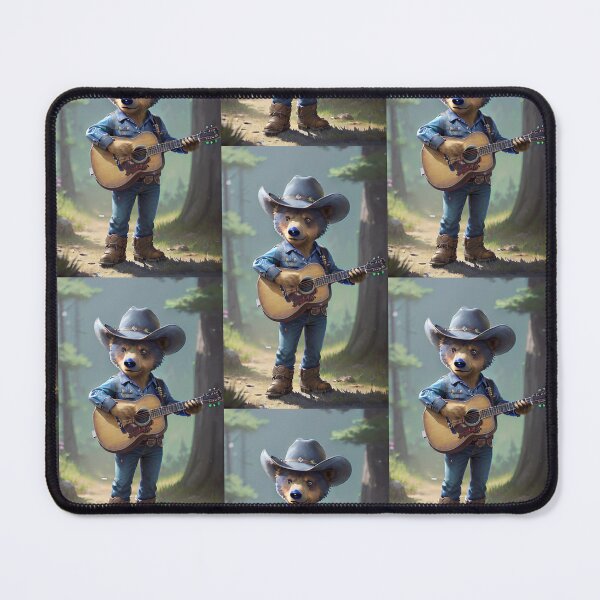 Item preview, a cool bear cowboy playing guitar designed and sold by Pelzi100.