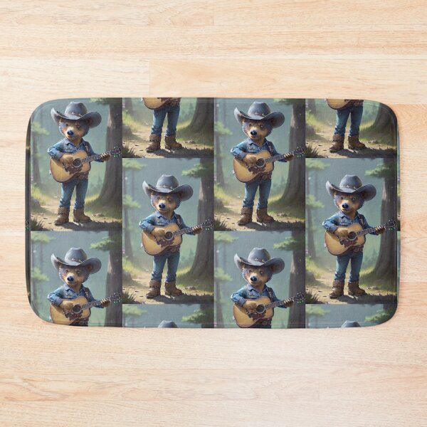 Item preview, a cool bear cowboy playing guitar designed and sold by Pelzi100.