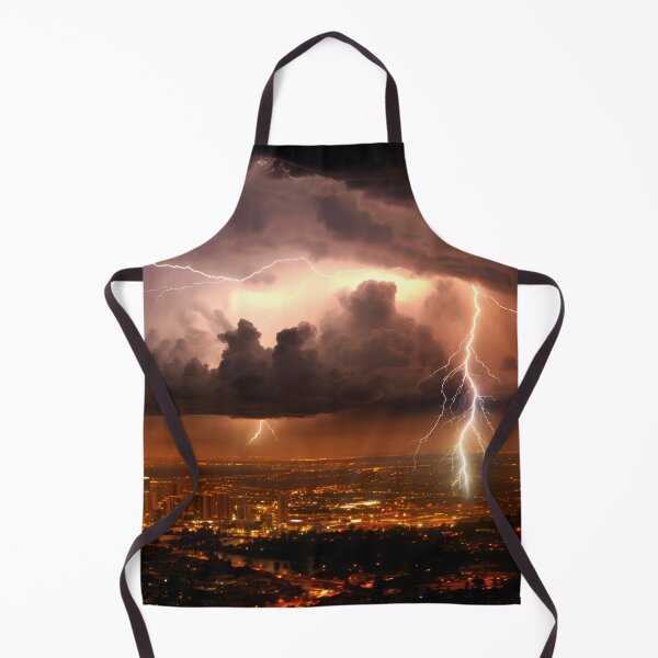 Item preview, Lightning and Thunderstorm over the city skyline designed and sold by Art by Lilia.